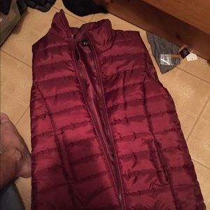 Maroon puffy vest